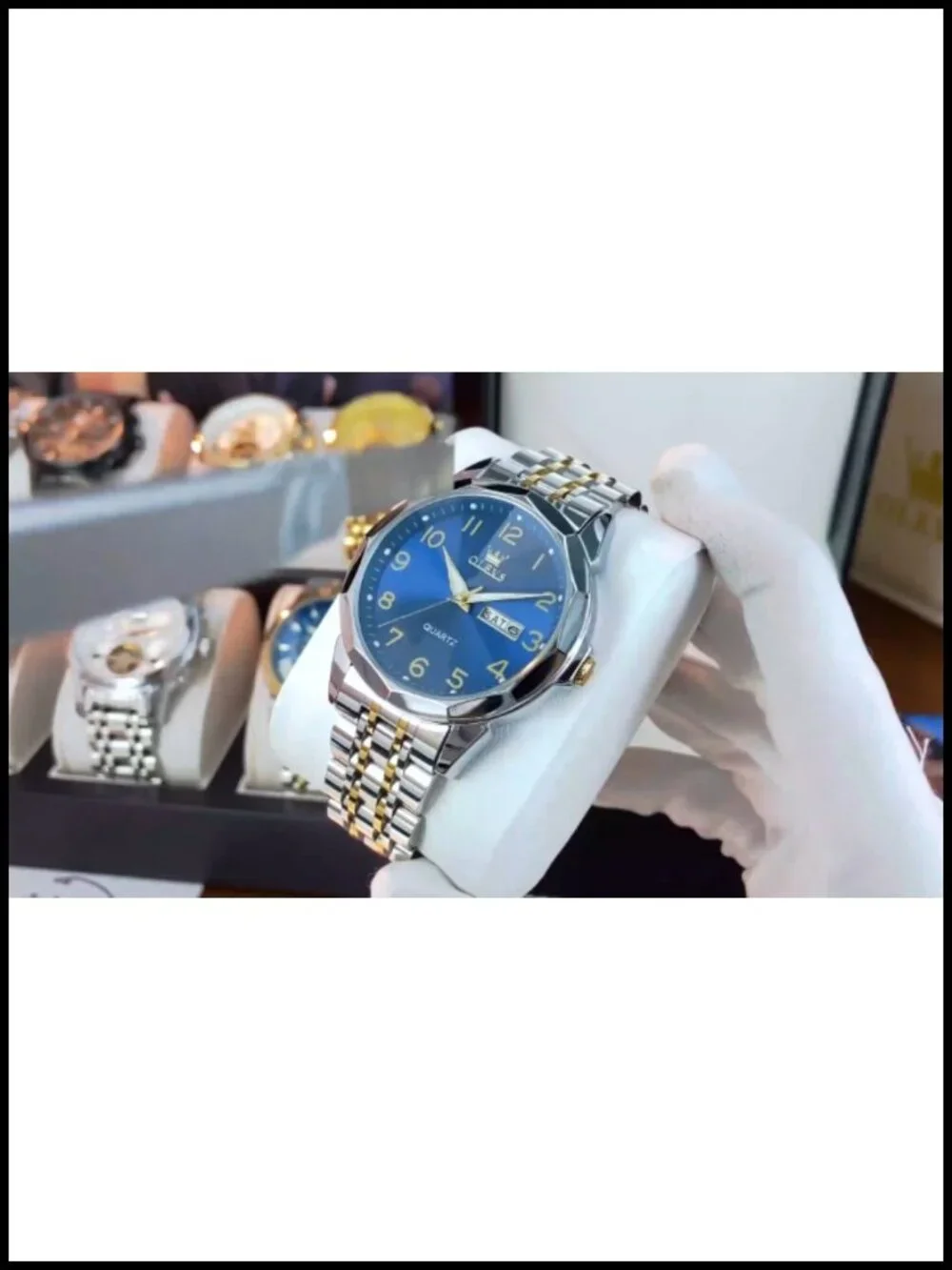 OLEVS Men's Luxury Dress Watch Analog Quartz Stainless Steel Waterproof
